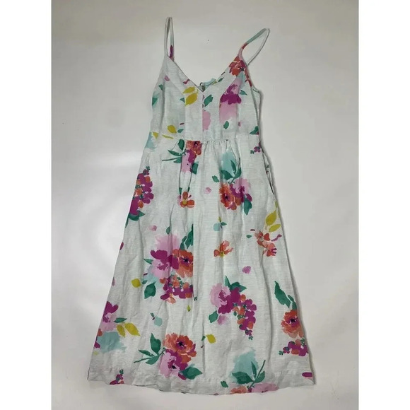 Joules Zoey Sleeveless Midi Dress Aqua Stripe Multicolor Floral Size US 6 - Picture 1 of 9